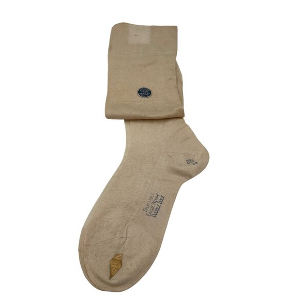 Vintage Silk Gauze Weight Stockings Cross Stitch & Double Sole Stops Victorian - Picture 1 of 10